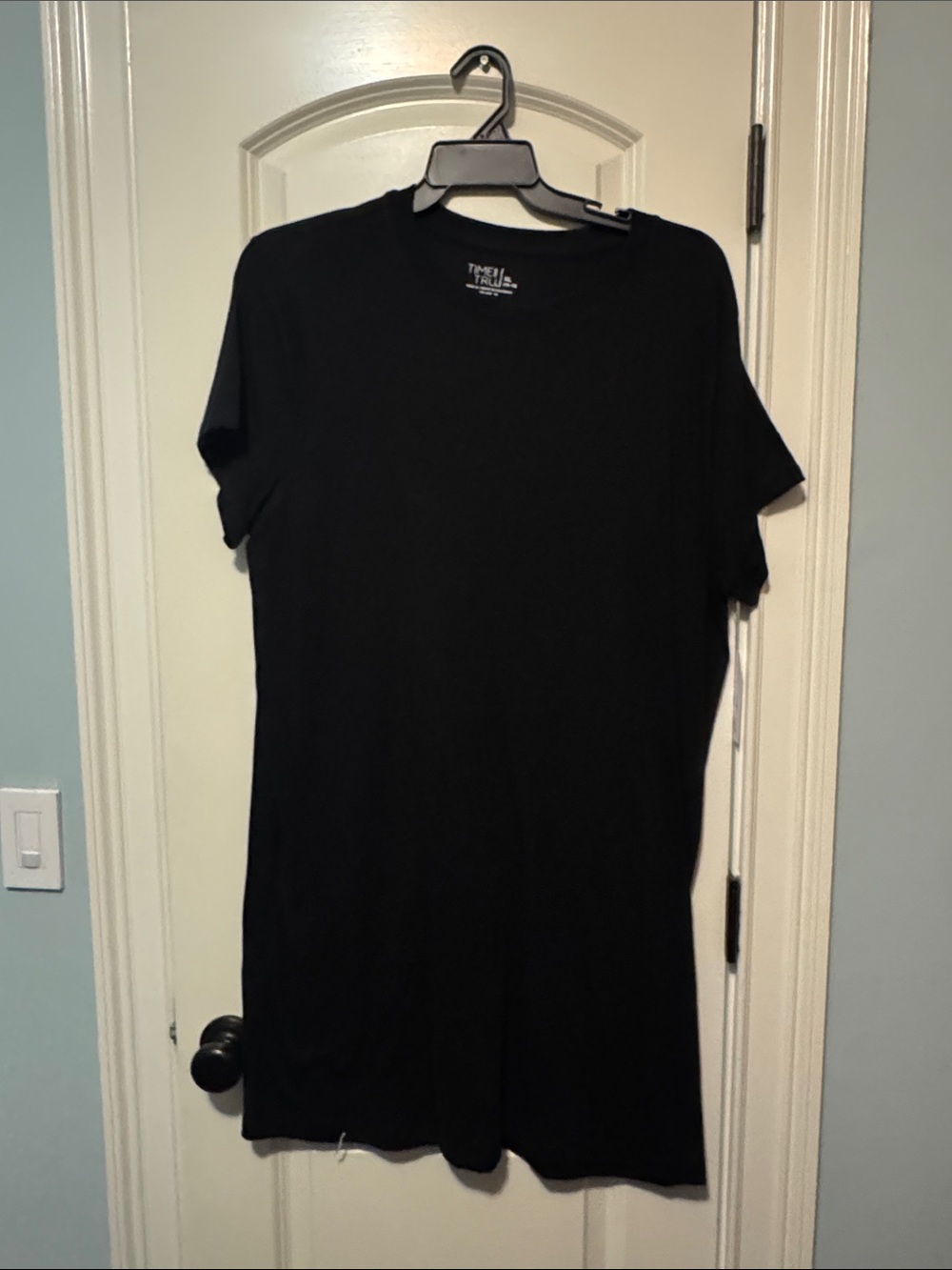 Time and Tru Black Short Sleeve Tee Dress